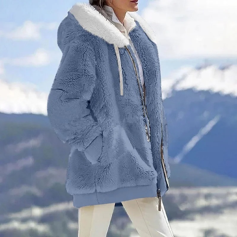 Wool Coat Peacoat - 2025 Winter Warm Women Jackets Plush