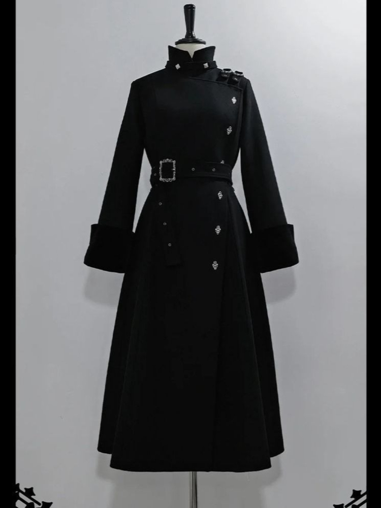 2025 Winter Gothic Belted Slim - огляд і ціна Wool Coat Peacoat