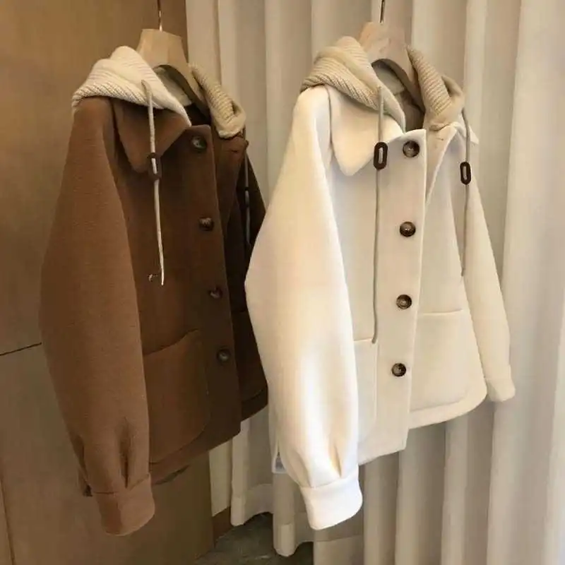 Women's Hooded Woolen Coat 202 - огляд і ціна Wool Coat Peacoat
