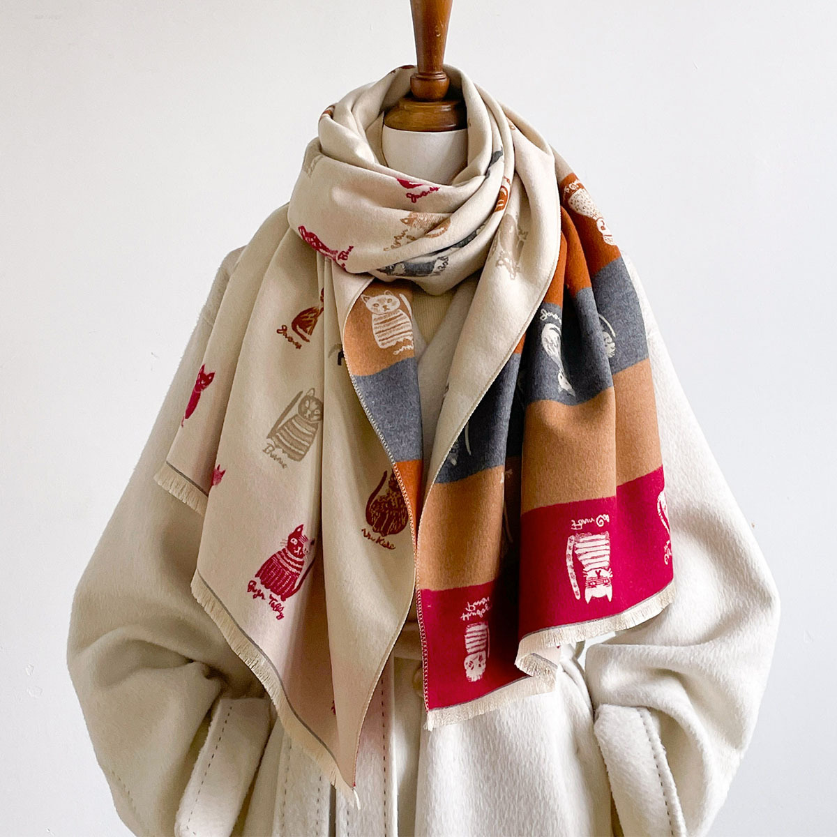 Winter Fashionable Cream Red V - огляд і ціна Shawl Wrap Winter