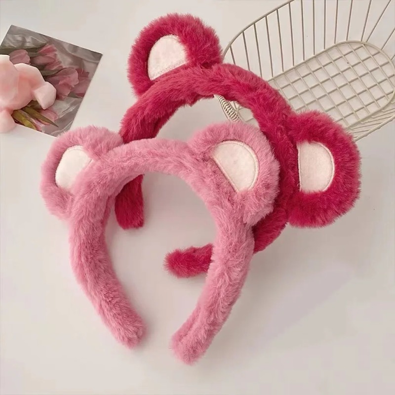 1-5PCS Cute Strawberry Bear Pl - огляд і ціна Winter Headband Fleece