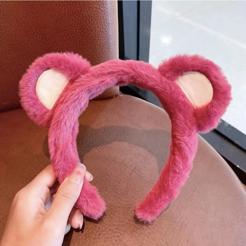 1-5PCS Cute Strawberry Bear Pl - огляд і ціна Winter Headband Fleece