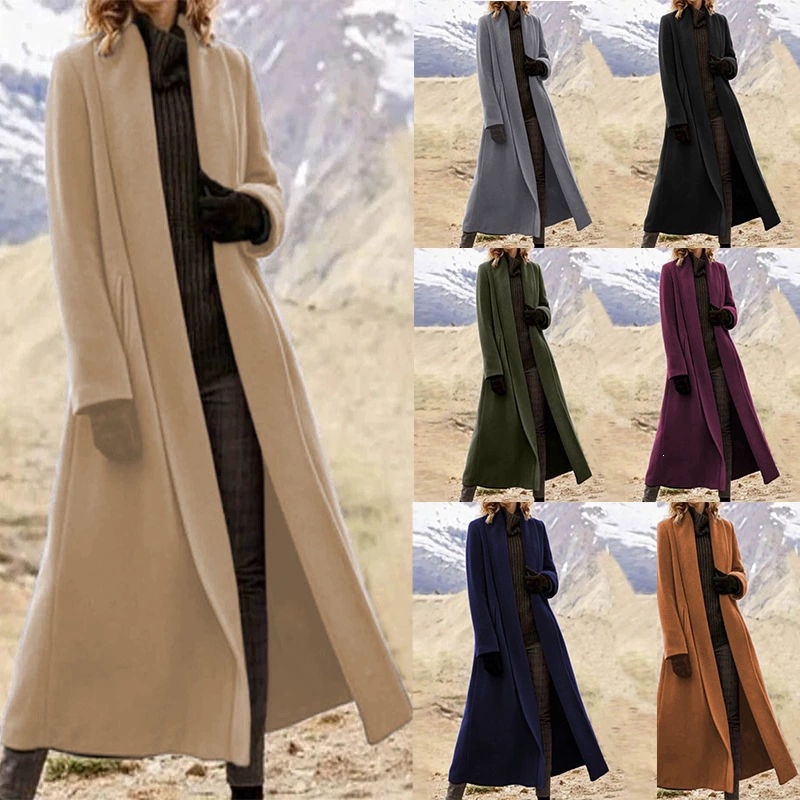 Plus Size Extra Long Woolen Co - огляд і ціна Wool Coat Peacoat