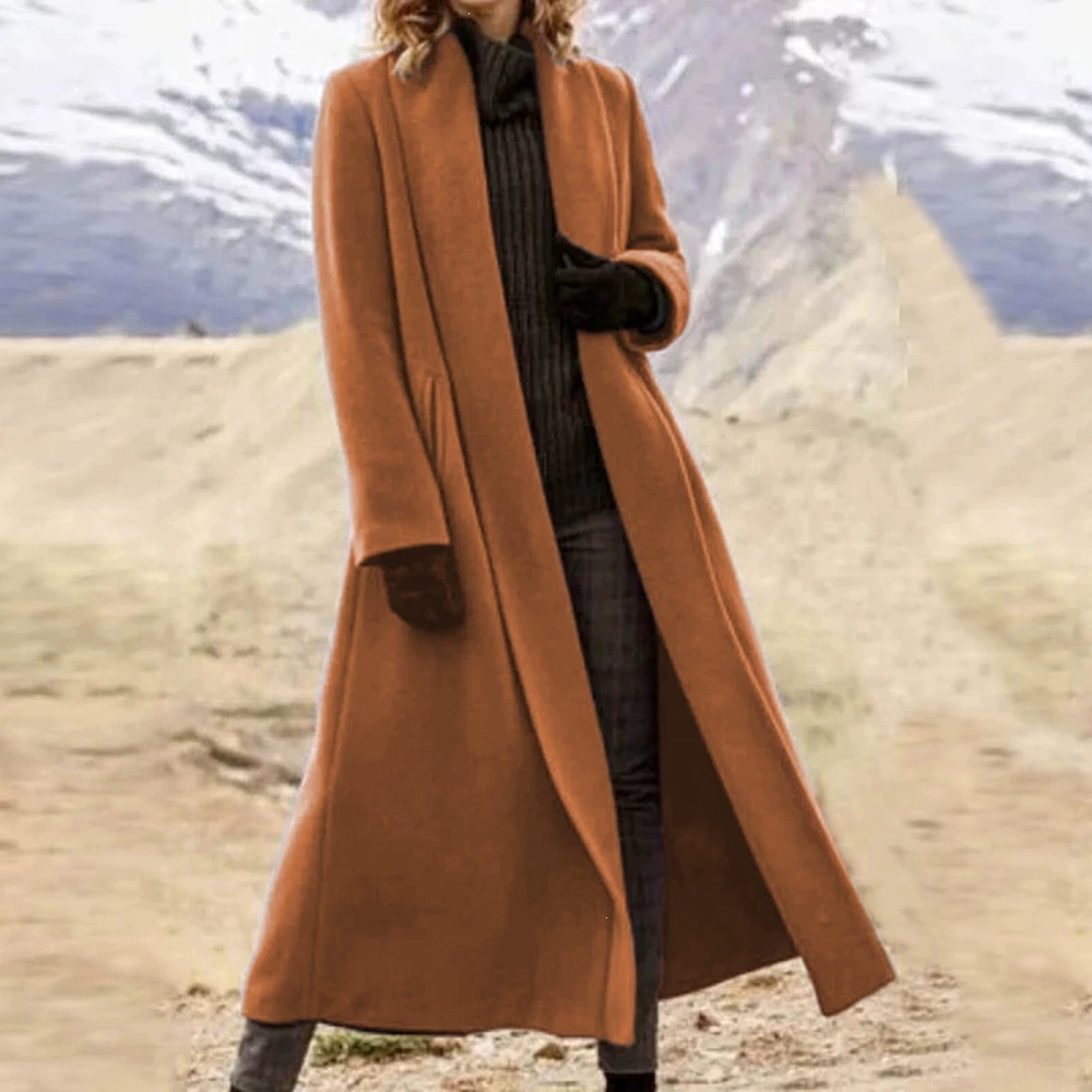 Plus Size Extra Long Woolen Co - огляд і ціна Wool Coat Peacoat