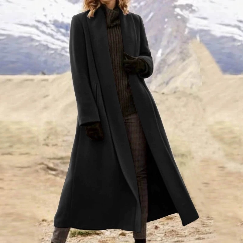 Plus Size Extra Long Woolen Co - огляд і ціна Wool Coat Peacoat