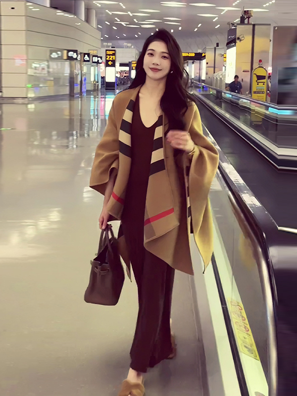 Double-Sided Woolen Plaid Shaw - огляд і ціна Shawl Wrap Winter
