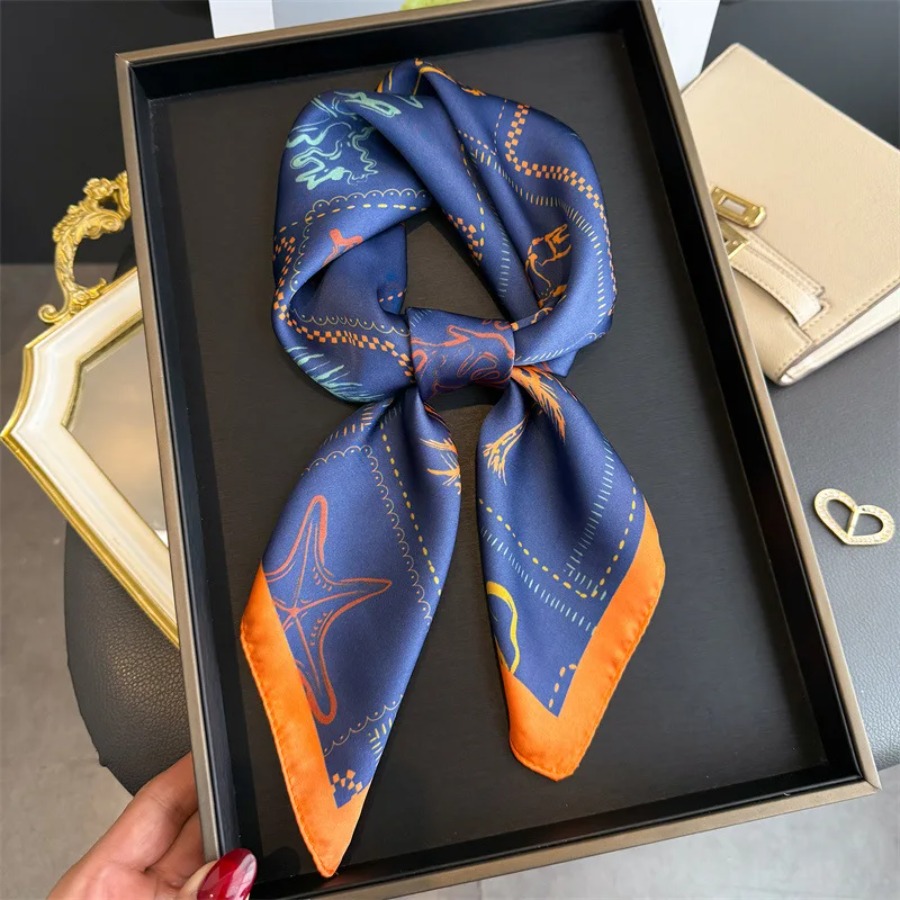 Blue Print Silk Square Scarf W - огляд і ціна Shawl Wrap Winter